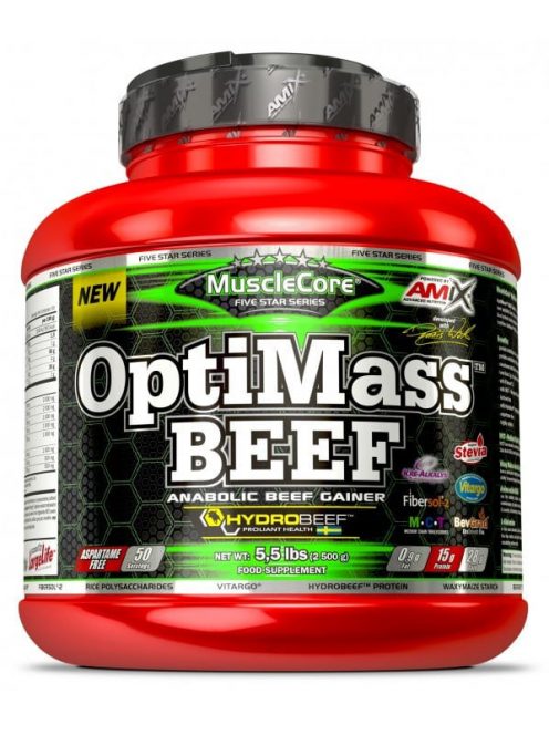 Amix Nutrition - OptiMass™ Beef Gainer 2500g - Double Chocolate Coconut - Marhafehérje-izolátum