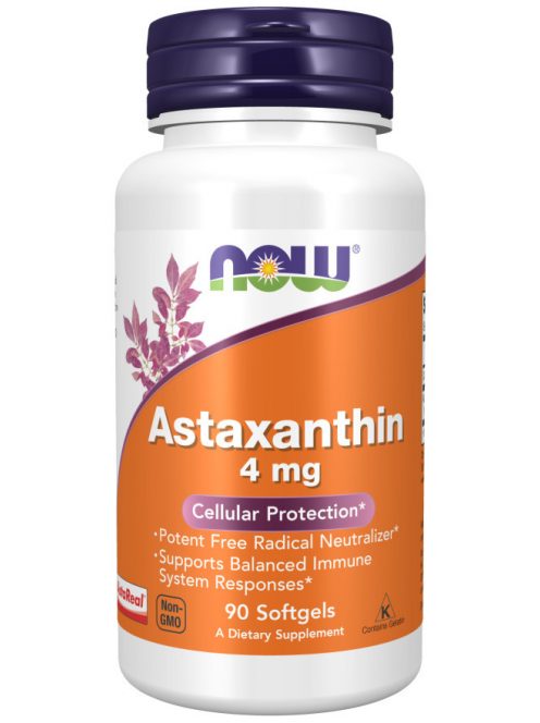 Now Foods Astaxanthin 4mg 90 softgels - Sejtek szabadgyökök elleni védekezését támogató étrend-kiegészítő lágykapszula