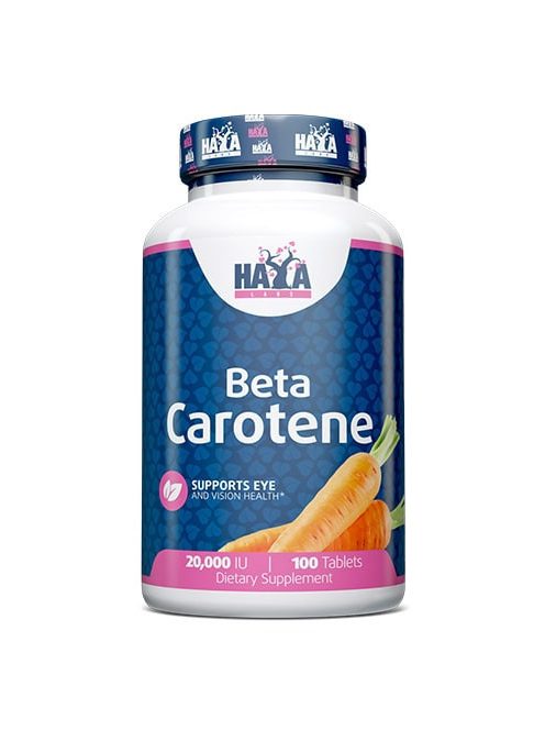 Haya Labs - Natural Beta Carotene 20000 IU / 100 tabs. - Gyulladáscsökkentő hatású étrend-kiegészítő tabletta