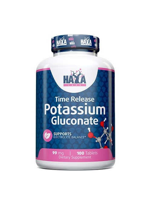 Haya Labs - Potassium Gluconate 99mg. / 100 Tabs. - Kitartást biztosító és izomerőt növelő étrend-kiegészítő tabletta