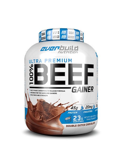 EverBuild Nutrition 100% BEEF GAINER 6 LBS™ / 2720 g - French Vanilla Caramel - Izomtömegnövelő hidrolizált marhafehérje-izolátum 