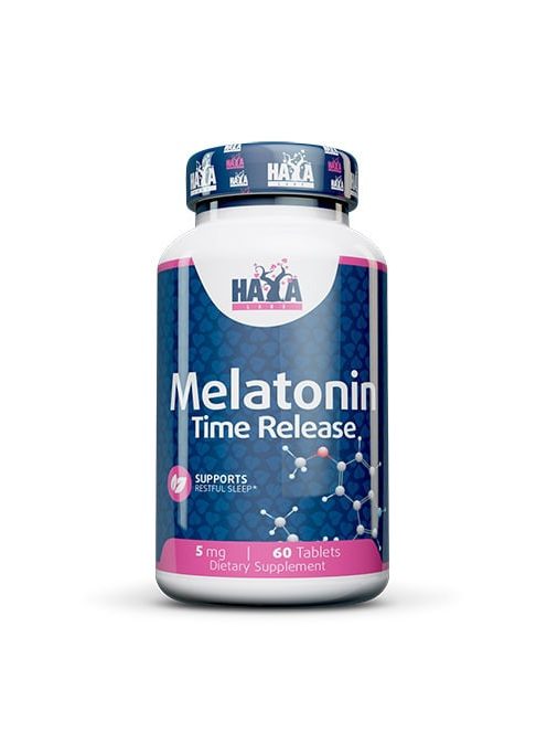 Haya Labs - Melatonin Time Release 5mg. / 60 Tabs - Alvásstimuláló étrend-kiegészítő kapszula