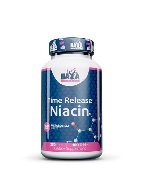 Haya Labs - Niacin Time Release 250mg / 100 tabs. - Alapanyagcsere gyorsító étrend-kiegészítő kapszula