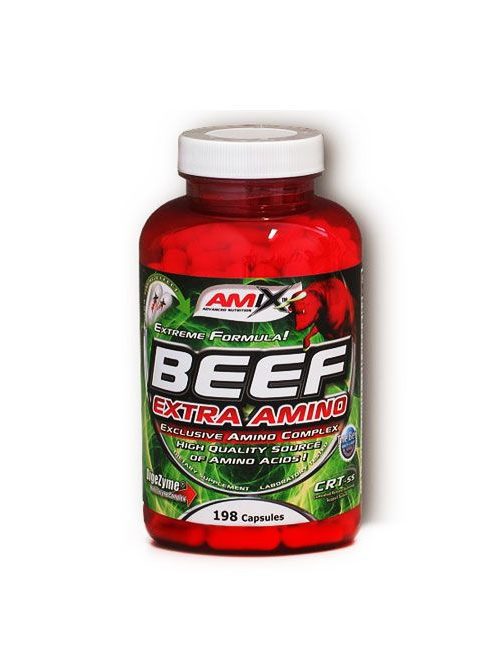 AMIX Nutrition - Beef Extra Amino 198 caps / 360 caps - 198 - Marhamájból kivont étrend-kiegészítő aminosav kapszula