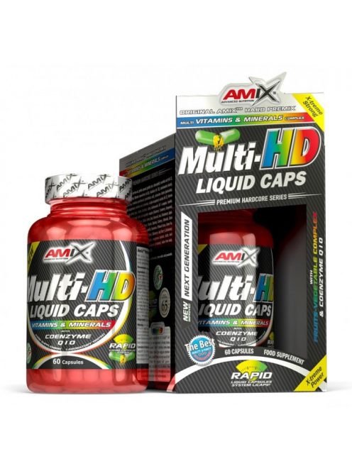 AMIX Nutrition - Multi-HD Liquid Caps 60 lágyzselatin kapszula - Széles spektrumú vitaminokat és ásványi anyagokat tartalmazó étrend-kiegészítő lágyzselatin kapszula