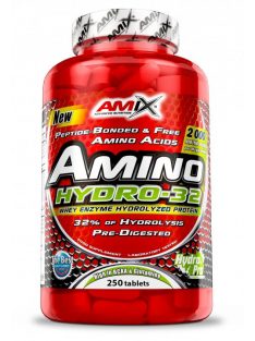   AMIX Nutrition - Amino Hydro 32 - 250 tab / 550 tab - 250 - Tejsavófehérjéből származó kimagasló minőségű peptidkötésű és szabad aminosav tartalmú étrend-kiegészítő tabletta