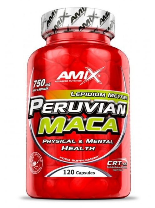 Amix Nutrition Peruvian Maca 120 caps - Állóképesség és vitalitás támogató étrend-kiegészítő kapszula macagyökér kivonattal