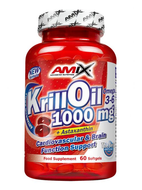 AMIX Nutrition - Krill Oil 1000mg / 60 lágykapszula - Egészséges szívműködést támogató étrend-kiegészítő lágykapszula